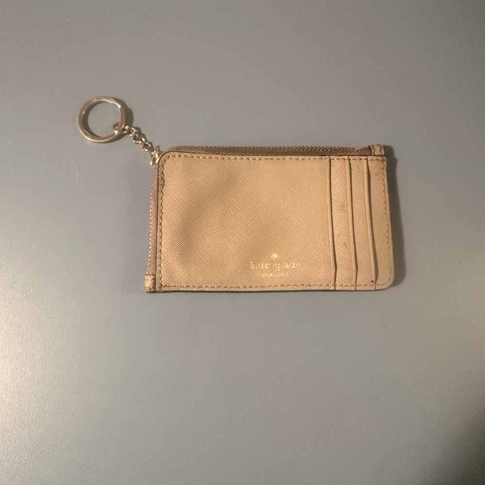 Kate Spade tanish Card Holder Keychain